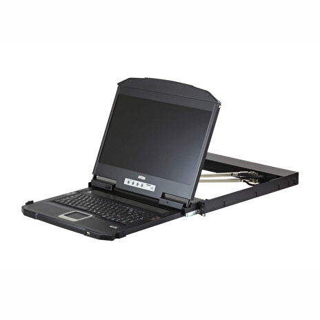 ATEN CL3800NW Short Depth USB HDMI DVI VGA Dual Rail LCD Console with USB