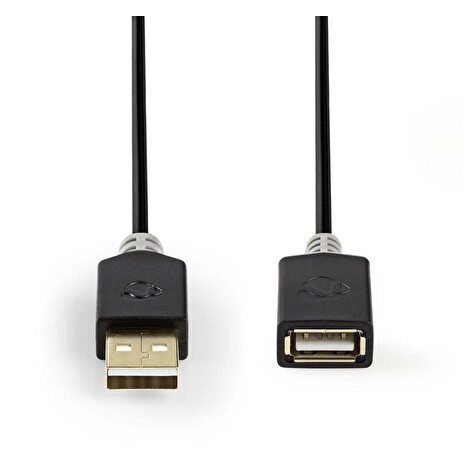 Nedis CCBW60010AT20 - USB 2.0 kabel | A Zástrčka - A Zásuvka | 2 m | Antracit