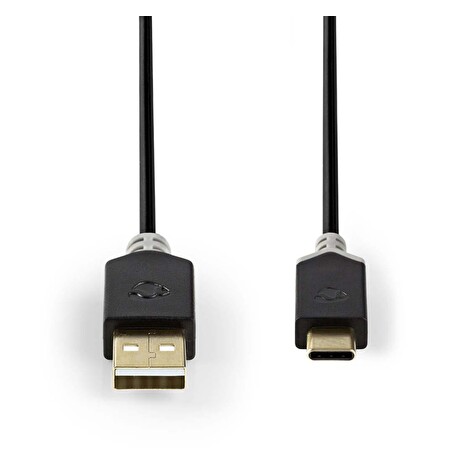 Nedis CCBW60600AT10 - USB 2.0 kabel | Typ-C Zástrčka - A Zástrčka | 1 m | Antracit