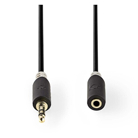 Nedis CABW22050AT10 - Stereofonní Audio Kabel | 3,5mm Zástrčka - 3,5mm Zásuvka | 1 m | Antracit