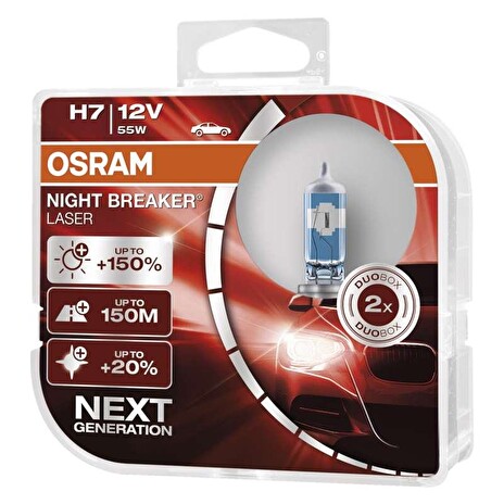 OSRAM žárovka H7 12V, 55W Night Breaker Laser NG 64210NL - sada 2 kusů