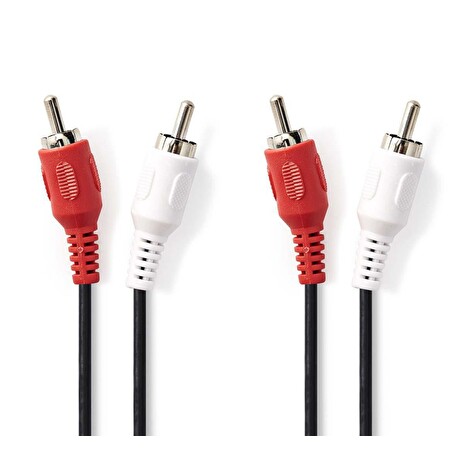 Nedis CAGT24200BK15 - Stereofonní Audio Kabel | 2x RCA Zástrčka – 2x RCA Zástrčka | 1,5 m | Černá barva