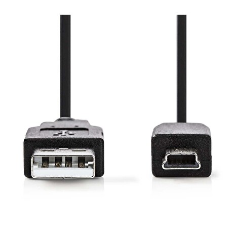 Nedis CCGB60300BK20 - USB 2.0 kabel | A Zástrčka - Mini 5-Pin Zástrčka | 2 m | Černá barva