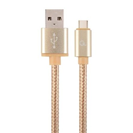 GEMBIRD CABLEXPERT Kabel USB 3.0 AM na Type-C kabel (AM/CM), 1,8m, opletený, zlatý, blister