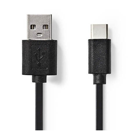 Nedis CCGB60600BK01 - USB 2.0 kabel | Typ-C Zástrčka - A Zástrčka | 0,1 m | Černá barva