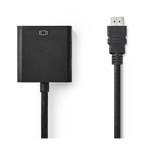 Nedis CCGB34900BK02 - HDMI™ – VGA Kabel | Konektor HDMI™ - VGA Zásuvka + 3,5mm výstup | 0,2 m | Černá barva