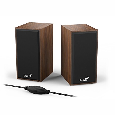 GENIUS repro SP-HF180, 2.0, 6W, USB napájení, 3,5mm jack, dřevěné, hnědé