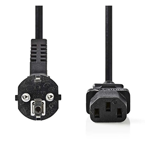 Nedis CEGB10000BK20 - Napájecí Kabel | Úhlová zástrčka Schuko - IEC-320-C13 | 2 m | Černá barva
