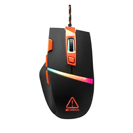 CANYON herní myš SULACO, 7 programovatelných tlačítek, senzor Pixart, až 4200 DPI, opletený kabel, RGB podsvícení, černá