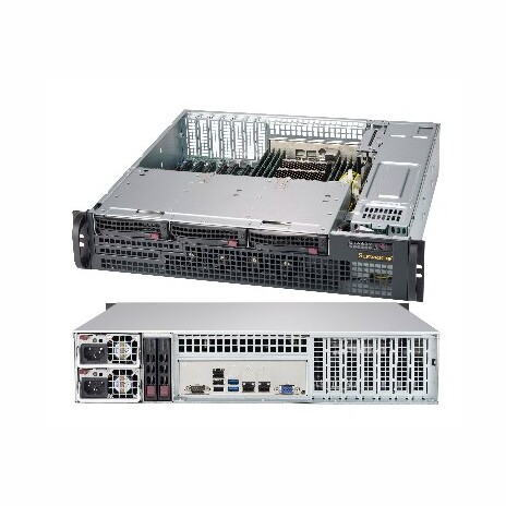 SUPERMICRO 2U short depth chassis 3x 3,5" HS SAS/SATA, DVD, 2x800W (titanium)