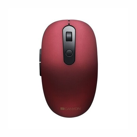 CANYON myš silent optická 2v1 bezdrátová CMSW09, nastavitelné rozlišení 800/1000/1200/1500dpi, 2v1 (BT/2.4GHz), červená