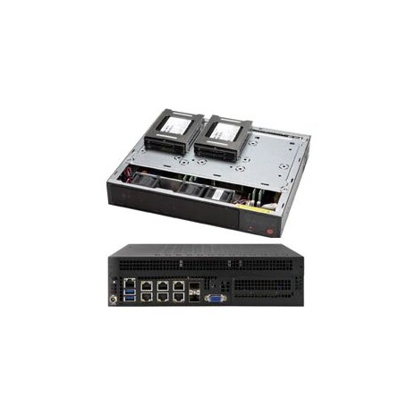 SUPERMICRO Micro 1U mini ITX chassis 2x 2,5" int. HDD, bez zdroje