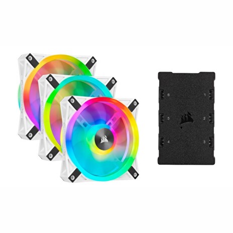 Corsair ventilátor QL Series QL120 RGB LED, 3x 120mm, Lighting Node CORE, bílá