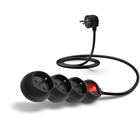 CONNECT IT prodlužovací kabel 230 V, 3 zásuvky, 1,5 m, s vypínačem (černý)