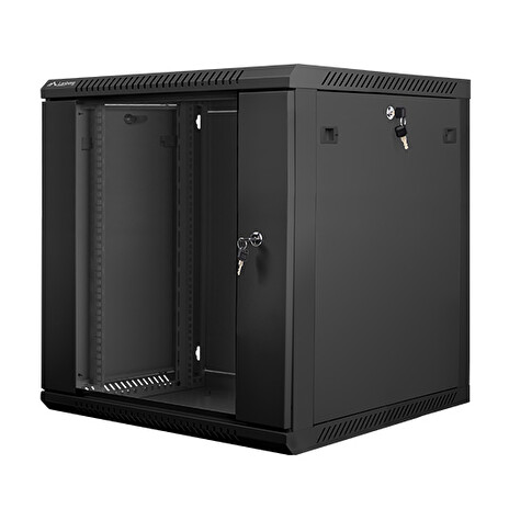 Nástěnný rack 19' 12U 600X600mm černý flat pack