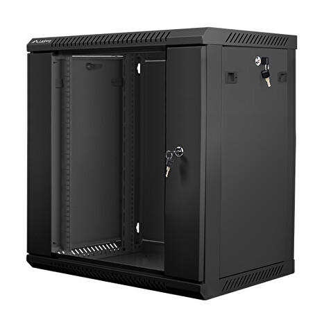 Nástěnný rack 19'' 12U 600X450mm černý flat pack