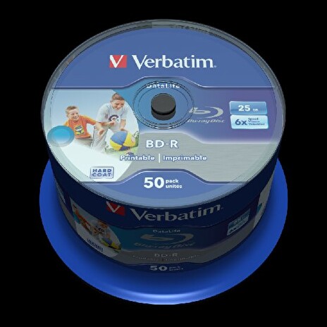 VERBATIM BD-R SL DataLife 25GB, 6x, printable, spindle 50 ks