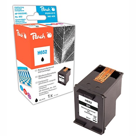 PEACH kompatibilní cartridge HP F6V25AE, No.652, černá, 11ml