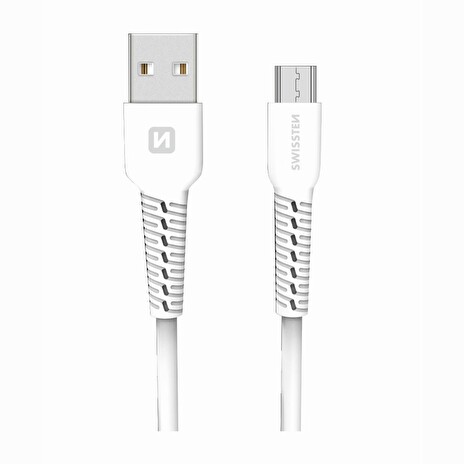SWISSTEN DATOVÝ KABEL USB / MICRO USB 1,0 M BÍLÝ