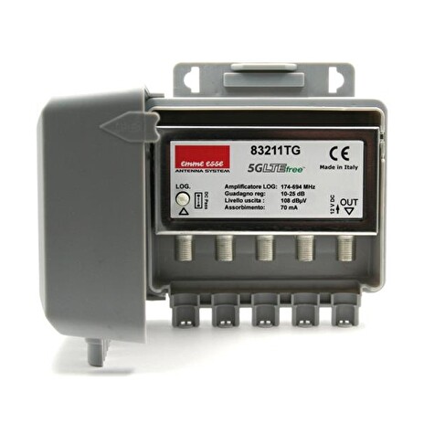 Anténní předzesilovač Emme Esse 83211TG, na stožár, 5G, 1xlog(DAB+UHF), +25dB
