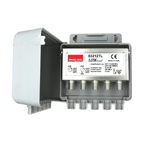 Anténní předzesilovač Emme Esse 83212TL, na stožár, LTE, 1xDAB(VHF III) G25dB, 1xUHF G25dB