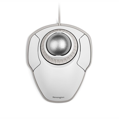 Kensington Orbit with Scroll Ring - Kulový ovládač - pravák a levák - optický - 2 tlačítka - kabelové - USB - bílá, stříbrná