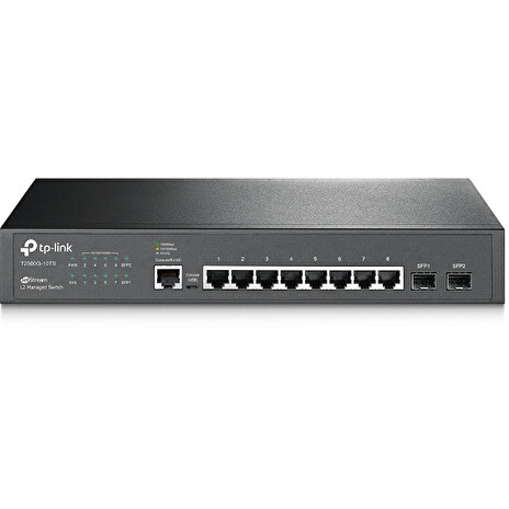 TP-Link T2500G-10TS - Gigabitový řízený switch JetStream s 8 porty, L2 a dvěma sloty SFP