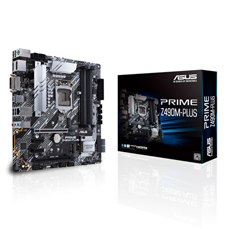 ASUS MB Sc LGA1200 PRIME Z490M-PLUS, Intel Z490, 4xDDR4, 1xDP, 1xHDMI, 1xDVI, mATX