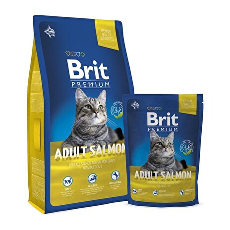 Granule BRIT PREMIUM CAT ADULT SALMON 8 kg