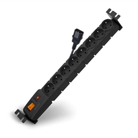 OPTIX ACAR 19" Rozvodný panel 8x230V 1,5U CZ 3m kabel IEC černý