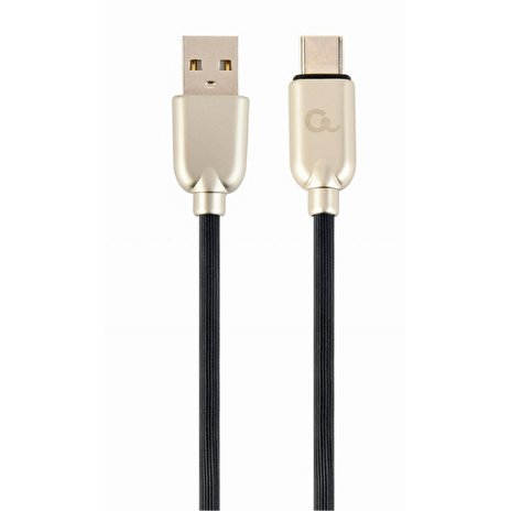 GEMBIRD CABLEXPERT Kabel USB 2.0 AM na Type-C kabel (AM/CM), 1m, pogumovaný, černý, blister, PREMIUM QUALITY
