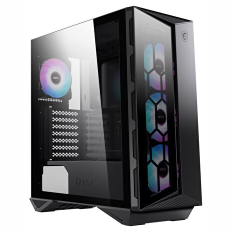 MSI skříň MPG GUNGNIR 110R/ bez zdroje/ levé temperované sklo/ 4x 120 mm ARGB fan/ 1x USB-C/ 2x USB 3.0/ černá