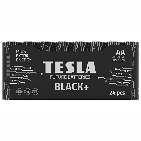 TESLA BLACK+ alkalická baterie AA (LR06, tužková, fólie) 24 ks