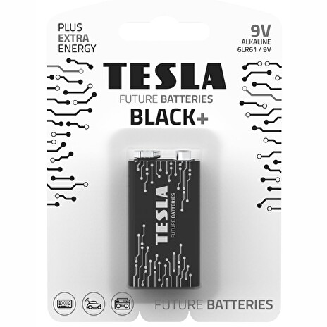 TESLA BLACK+ alkalická baterie 9V (6LR61, blister) 1 ks