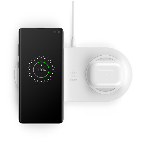 Belkin BOOST CHARGE™ Qi Duální 10W Bezdrátová plochá nabíječka, bílá