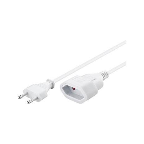 PremiumCord Kabel síťový prodlužovací dvojvidlice 230V 3m bílý