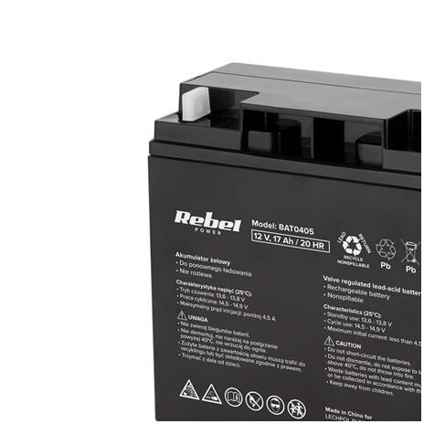Baterie olověná 12V 17Ah REBEL