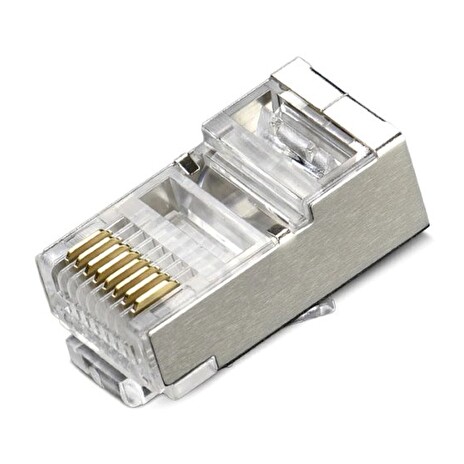 XtendLan Konektor STP RJ45 CAT 6, lanko, 50U, vkládané rozpletení, i pro kabely průměru 7,5mm