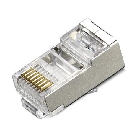 XtendLan Konektor STP RJ45 CAT5e, lanko, stíněný, kulatý, 50u