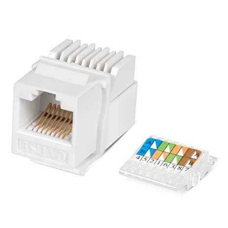 XtendLan Keystone jack RJ45, CAT5e, UTP, zaklapávací, bílý, instalace bez nástrojů
