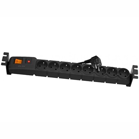 ACAR 19'' rozvodný panel 8x230V, ČSN, kabel 5m, přepěťová ochrana, vč.montážních držáků do racku