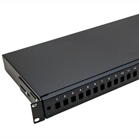 XtendLan 19" optický rozvaděč, 24 portů SC simplex, výsuvný, černý