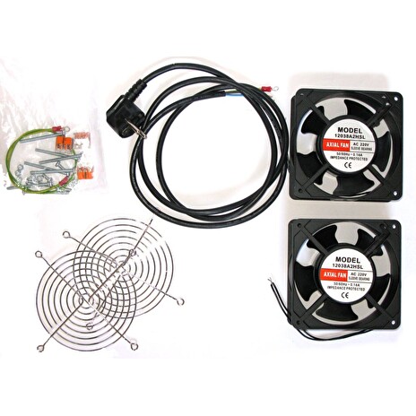 XtendLan Ventilace pro nástěnné rozvaděče, 2 ventilátory,napájecí kabel, spojovací materiál