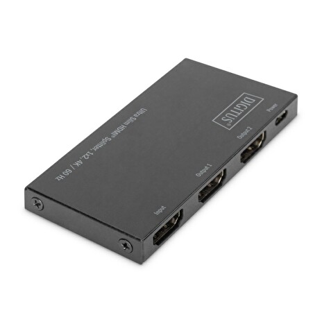 Digitus Ultra tenký HDMI Rozbočovač, 1x2, 4K / 60Hz HDR, HDCP 2.2, 18 Gbps, Micro USB napájeno