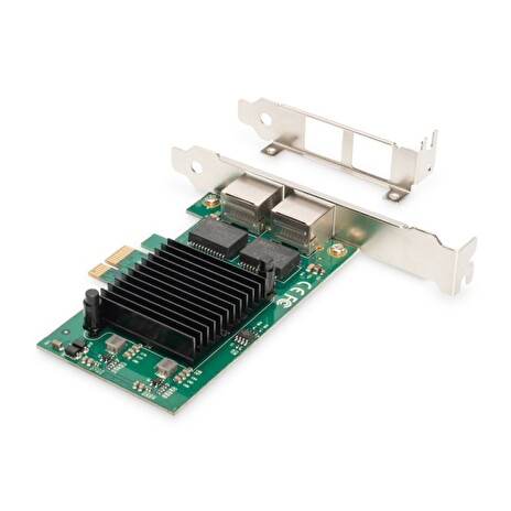 Digitus Karta Gigabit Ethernet PCI Express, dvouportová 32bitový držák s nízkým profilem, čipová sada Intel