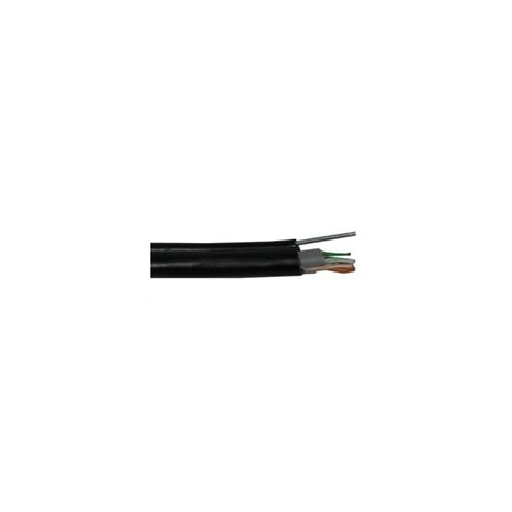 FTP kabel PlanetElite s nosným lankem, Cat5E, drát, venkovní PE+PVC, Fca, černý, 305m