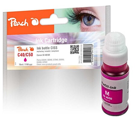 PEACH kompatibilní cartridge Canon GI-40/50 magenta, 70ml