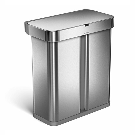 Odpadkový koš Simplehuman bezdotykový s hlasovým ovládáním, tříděný odpad, 58 l, nerez ocel, ST2036