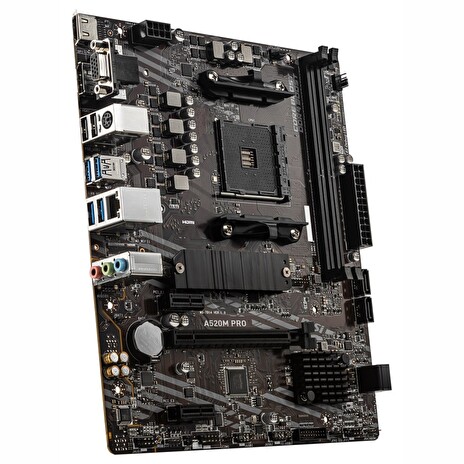 MSI A520M PRO / AMD A520 / AM4 / 2x DDR4 / M.2 / DP / HDMI / VGA / mATX