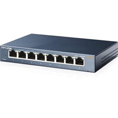 TP-LINK TL-SG108S GBit switch, 8x 10/100/1000Mbps 8port, steel case